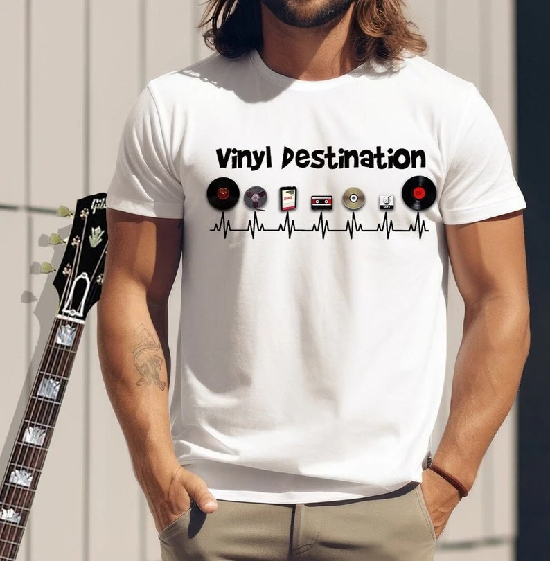 Vinyl Records Music Printed T-Shirt Vinyl Collector Record Lover Gift Cotton Lover T-Shirt Music Lover Gift Unique Short-sleev