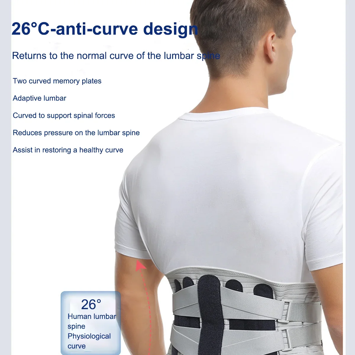 Lumbar Support Posture Corrector for Men and Women，Lower Back Brace for Sciatica, Scoliosis and Herniated Disc
