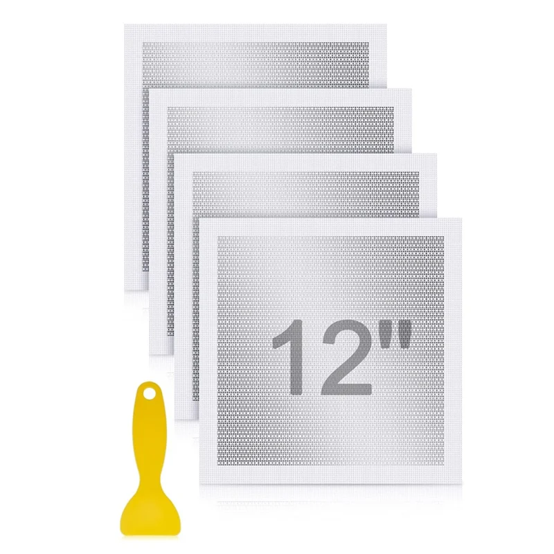 Kit de reparación de paneles de yeso, parche de reparación de paneles de yeso de 12x12 con raspador, parche de reparación de paredes autoadhesivo, parche de reparación de paneles de yeso, 4 Uds.