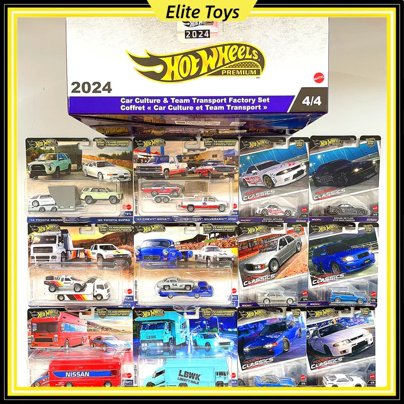 Hot Wheels Premium Car Culture 2024 Diecast Car Team Transport Gift Box Set Fpy86 HJV98 With Hidden 0 Vehicle For Collectors Toy