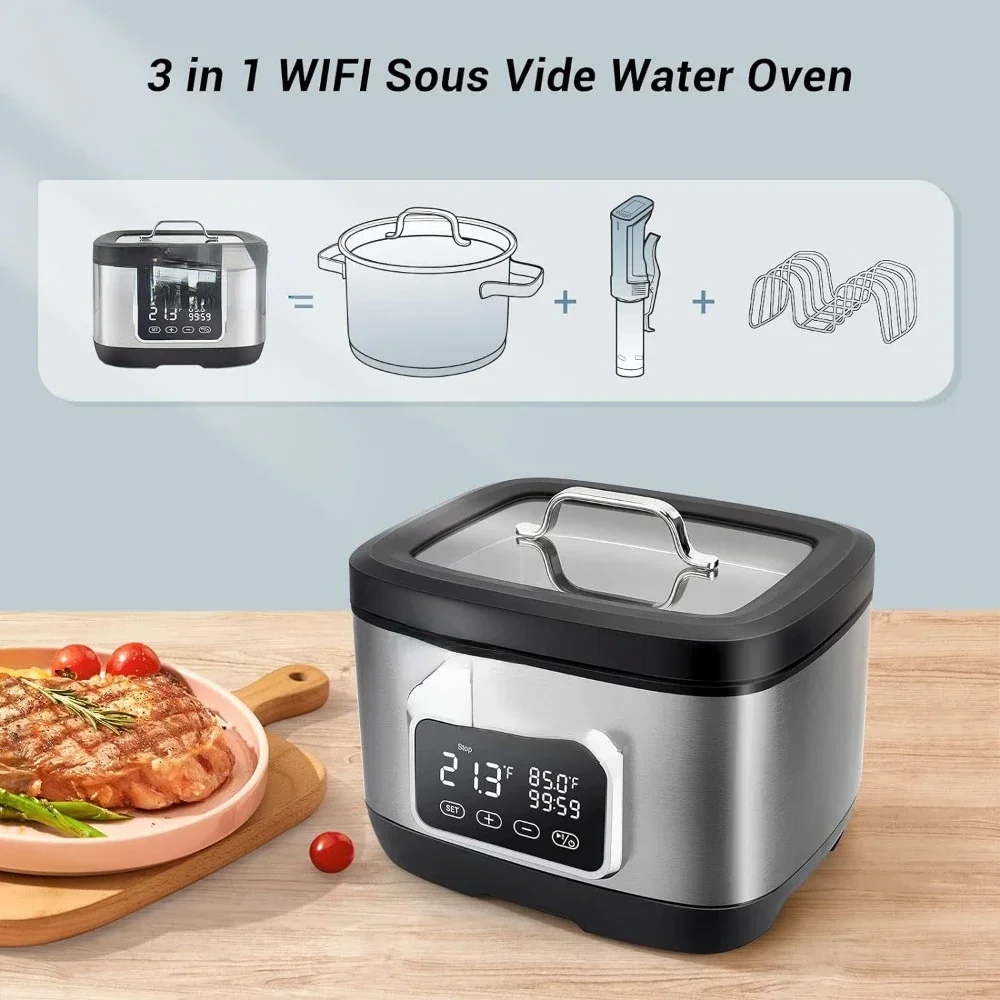 Vide Water Oven-3 in 1 Sous Vide Oven with Rack Divider| 700W Preset 3D Electromagnetic