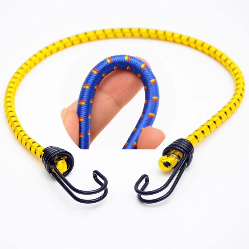 60cm Bungee kordon açık kamp elastik kauçuk çadır halat ile Hooks yürüyüş seyahat bagaj bağlama bağlı halat esnek kemer