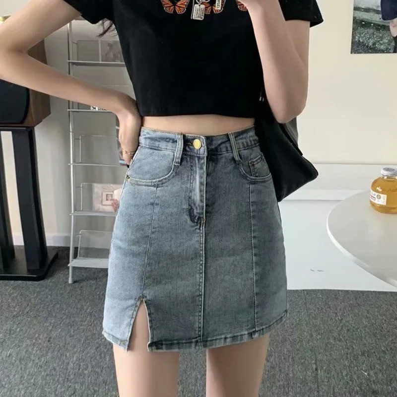 Feynzz Fashion New Summer Women High Waist Button Wigh Leg Jeans Shorts Casual Female Loose Fit Blue Denim Shorts