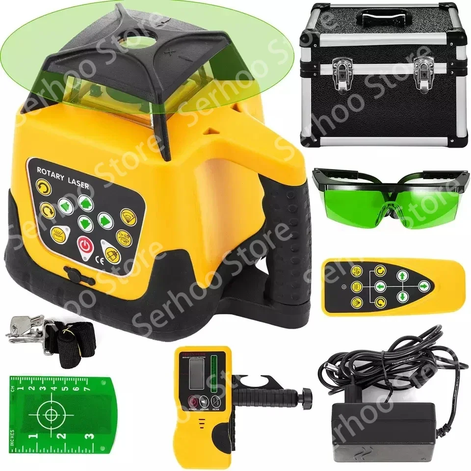 Green Beam Rotary Laser Leveler 500M Range Measuring Laser Level with Remote Control Water Proof Dust