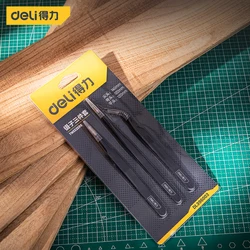 Deli Multifunction Industrial Tweezers 3 Pcs Set High Temperature Resistant Stainless Steel Material Electrician Hand Tools