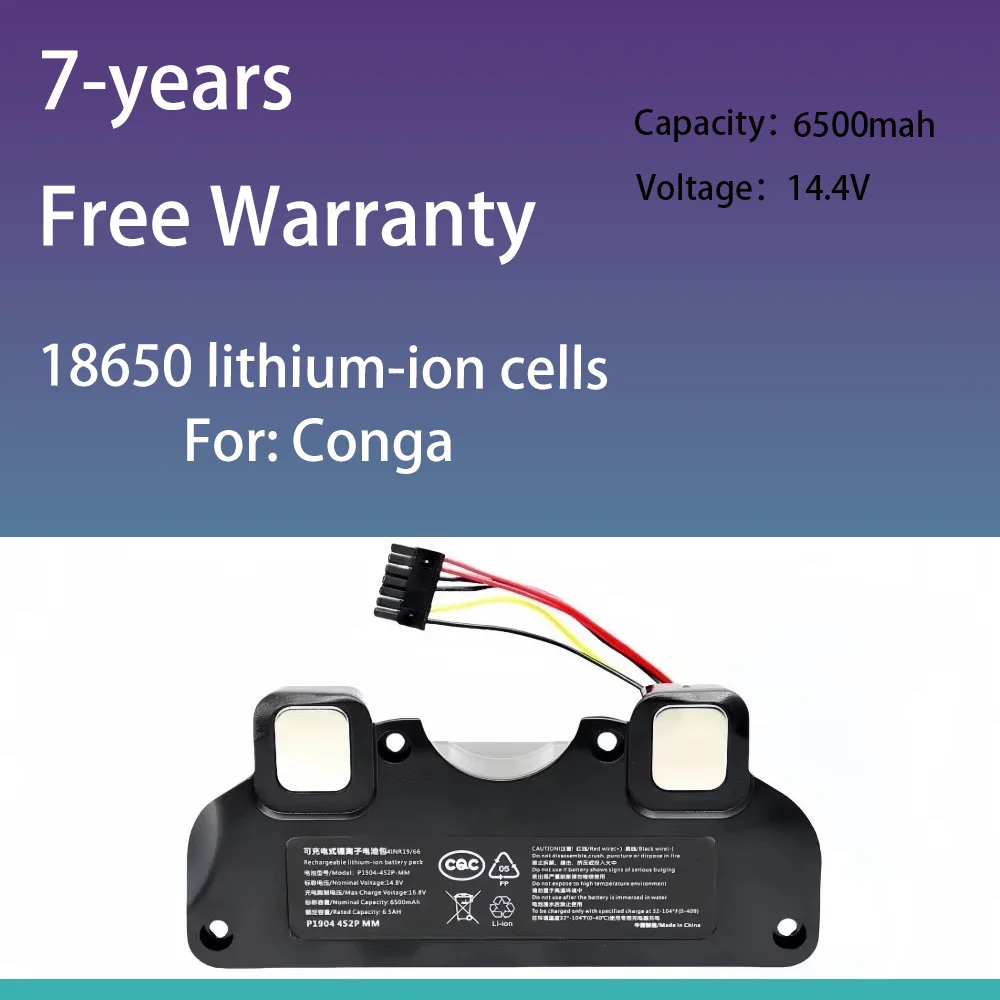 

14.4V 6500mAh vacuum cleaner battery, For Conga 5090 5490 6090 7090