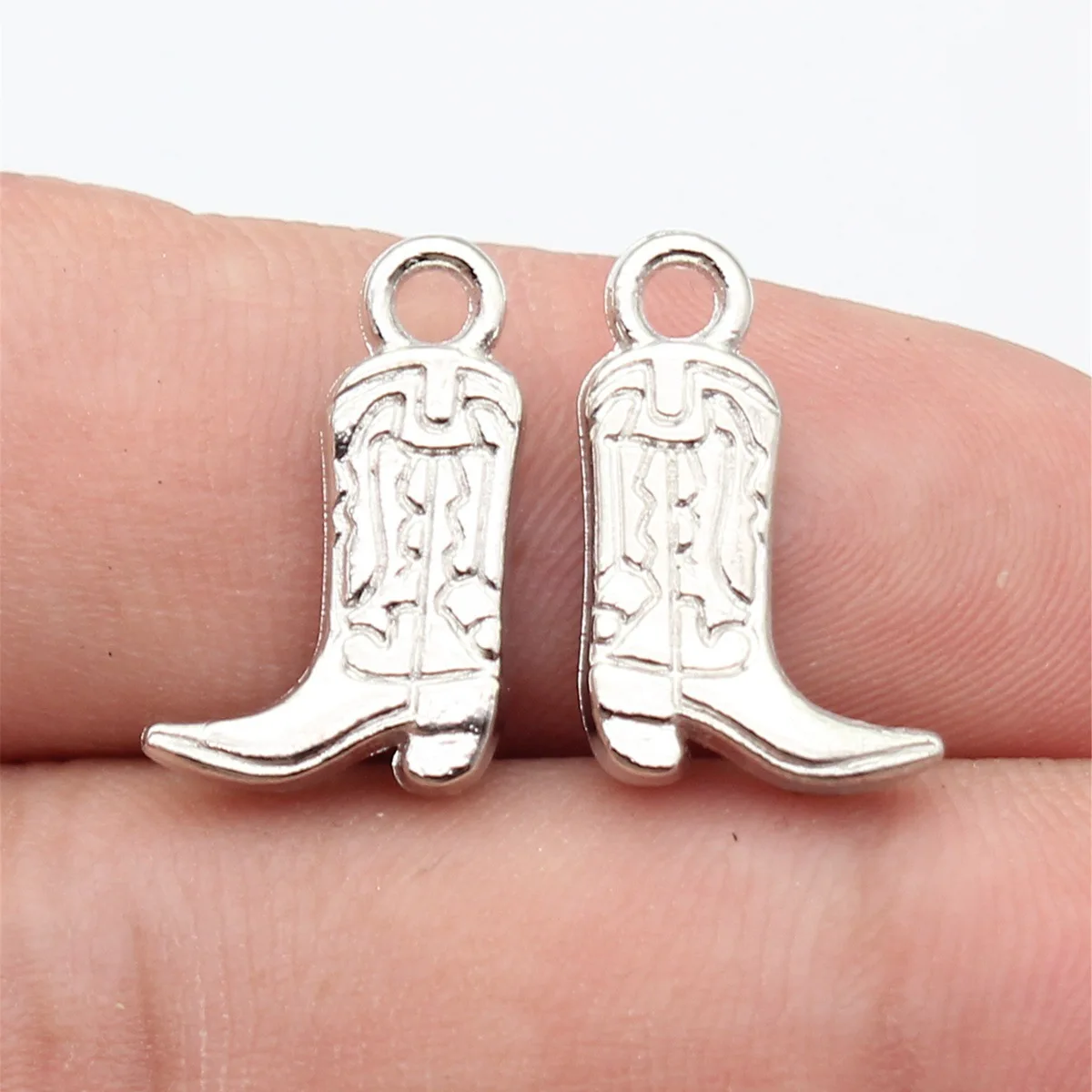 WYSIWYG 10 szt. 11x18mm 4 Kolory Dwustronne Zawieszki w Kształcie Kowbojskich Butów do Tworzenia Biżuterii DIY — zdjęcie 6