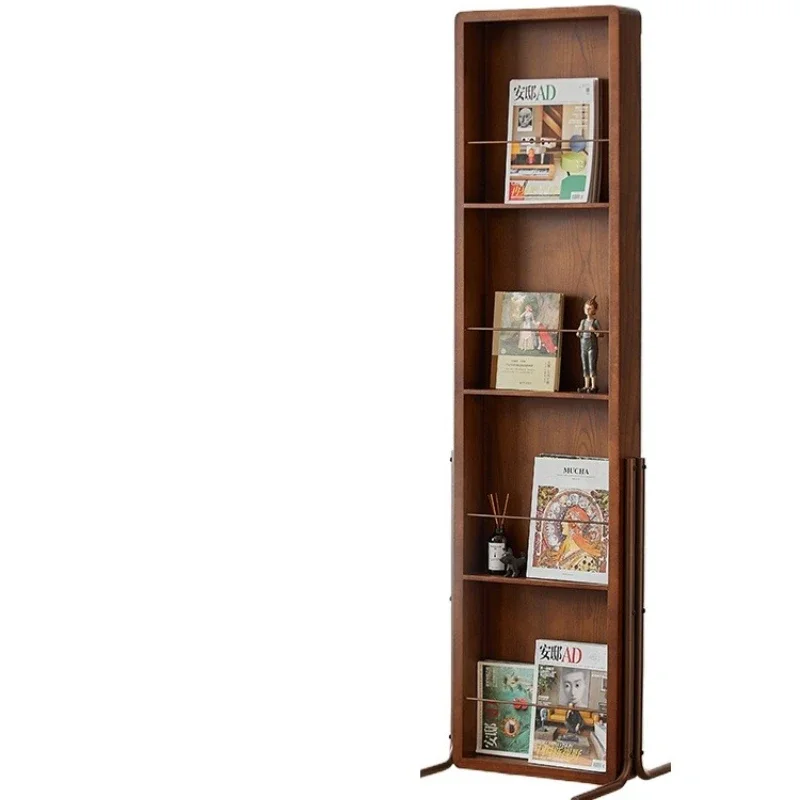 The entrance bookshelf mirror integrates storage for medieval style mobile magazine racks, full-length mirrors