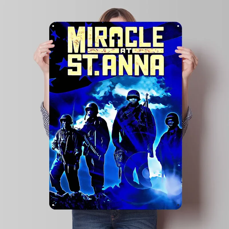 Panneau métallique « Miracle à St Anna » style film TV classique, accessoires pour coin café, enseignes métalliques personnalisées pour la décoration murale de la maison