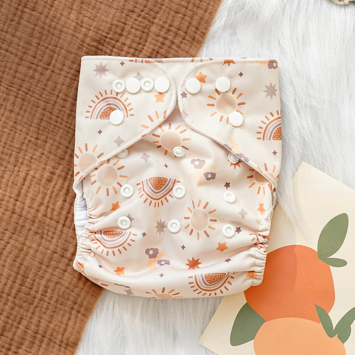 HappyFlute New  Nature Print Ecological Fit 3-15kg Baby  Wear Pocket Diaper Washable&Reusable Cloth Baby Nappy