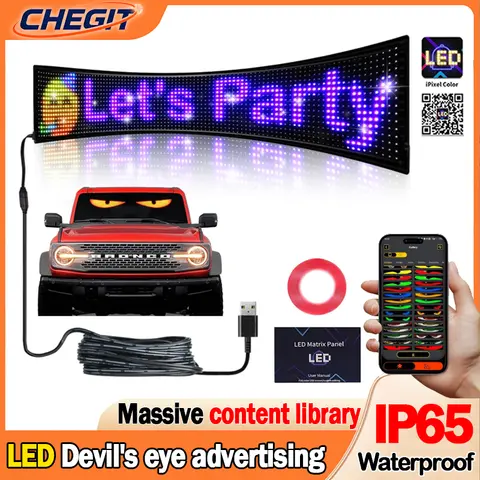 LED Matrix Pixel Panel Dynamic Devil Eyes Light Truck Car Window Flexible NEW LED Display Programmable APP Control Remote
