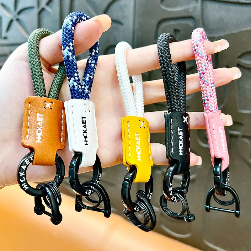 Genuine Leather Metel Auto Keychain 5 Colors Women Men Black Buckle Car Key Ring Chain Holder Jewelry Gift  New