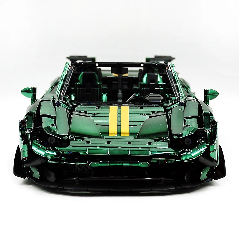 

Пользовательские MOC-JD018 Технический гальванический зеленый гоночный спортивный автомобиль F8 Модель Строительный блок-головоломка DIY Игрушки Рождественские подарки для детей