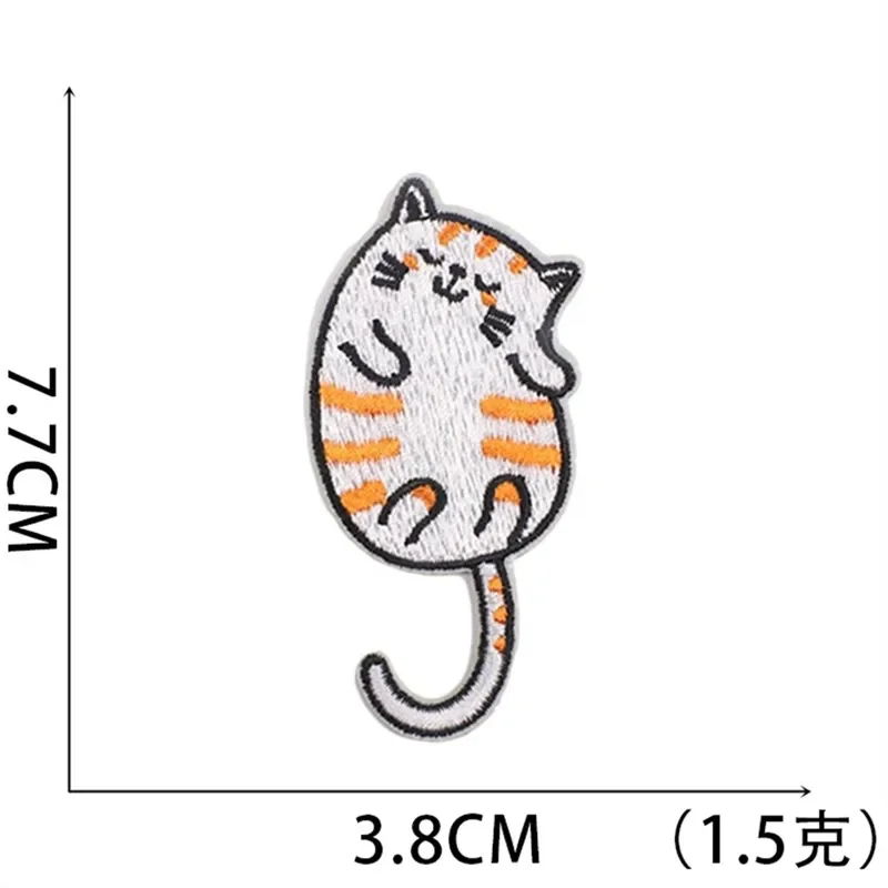 1 pz Patch adesivi ferro sulle toppe per abbigliamento cucito gatto amore ricamo fusibile Applique Badge borsa decorazione strisce