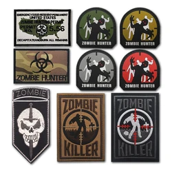 Zombie 3D PVC Hunter morale chapter creative embroidery patch Hook Loop armband outdoor DIY backpack Tactical Sticker