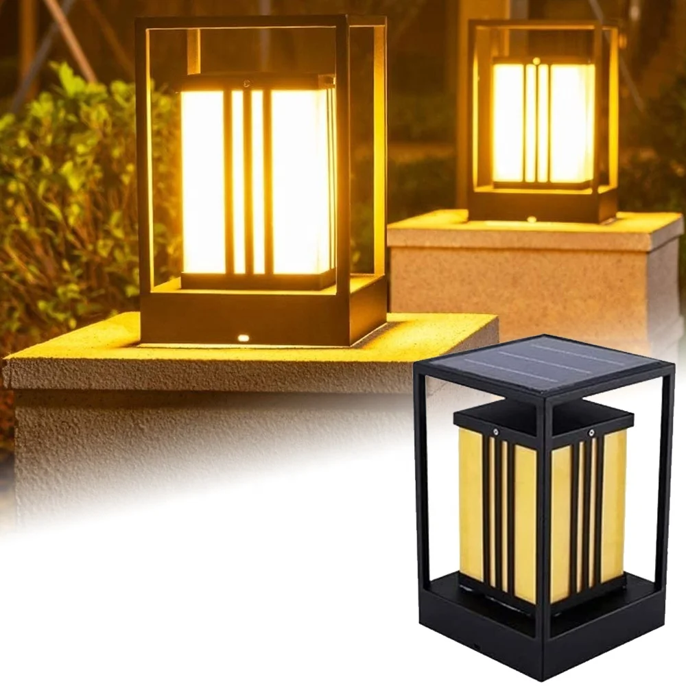 

10W Courtyard Post Light Outdoor Waterproof Pillar Lamp Villa Column Lamp Patio Backyard Solar Fence Light