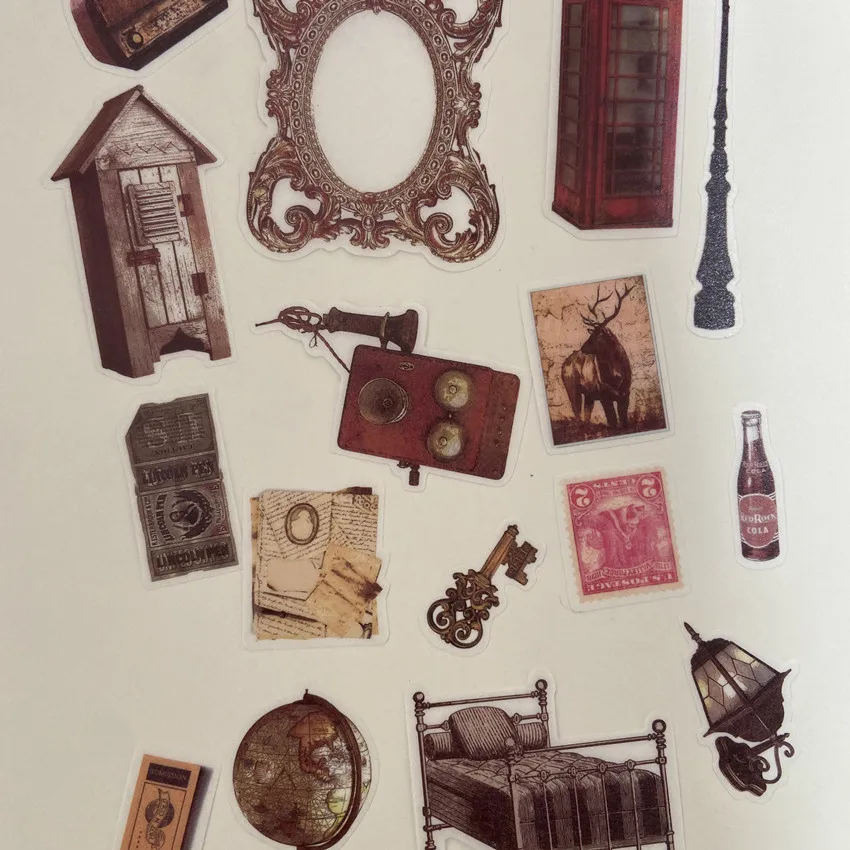 60pc/bag Vintage Object Carriage Washi Decoration Sticker Paper Diy Handmade Diary Album Scrapbooking