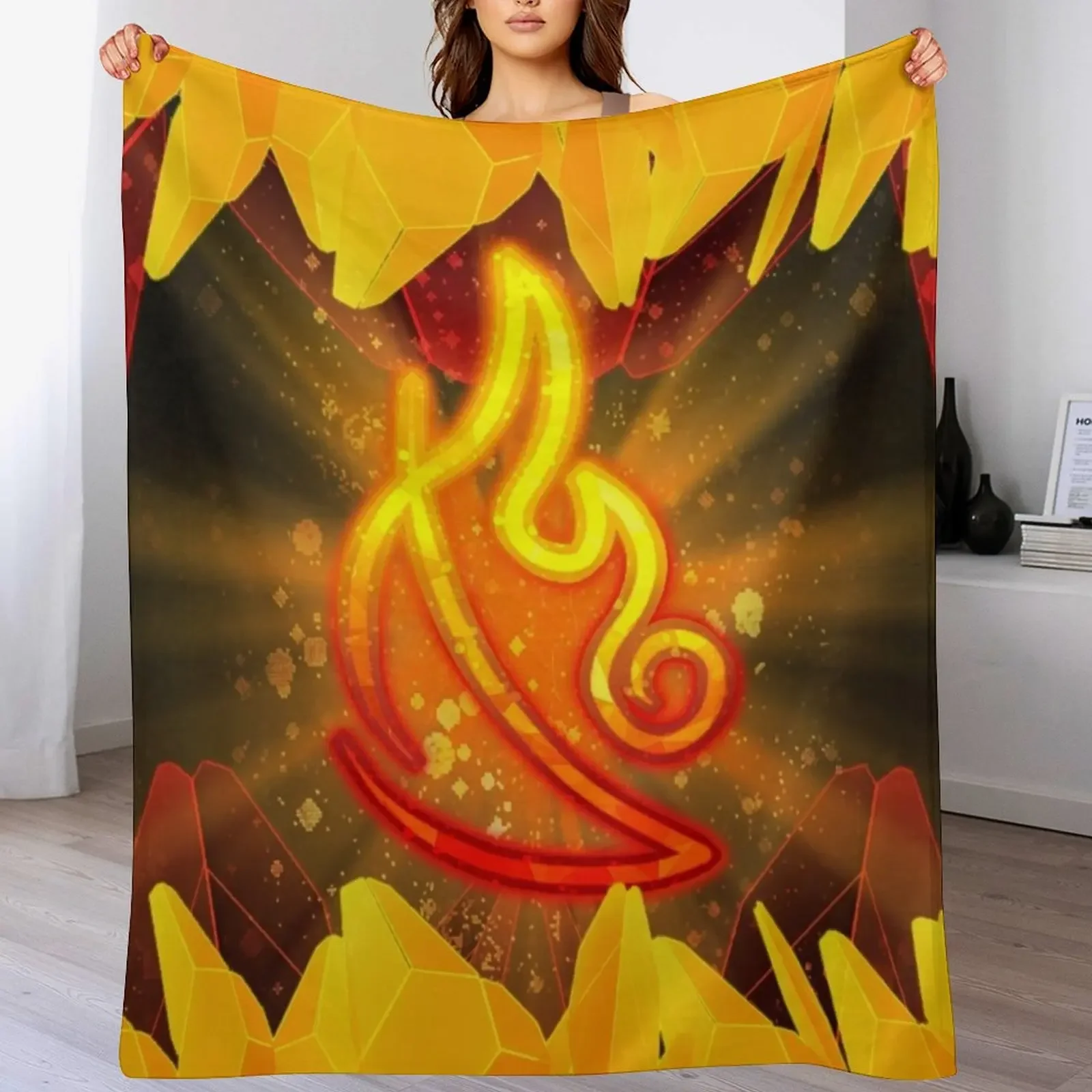 

Wizard101 - Fire Cast Symbol Throw Blanket Beautifuls manga Moving Luxury Blankets