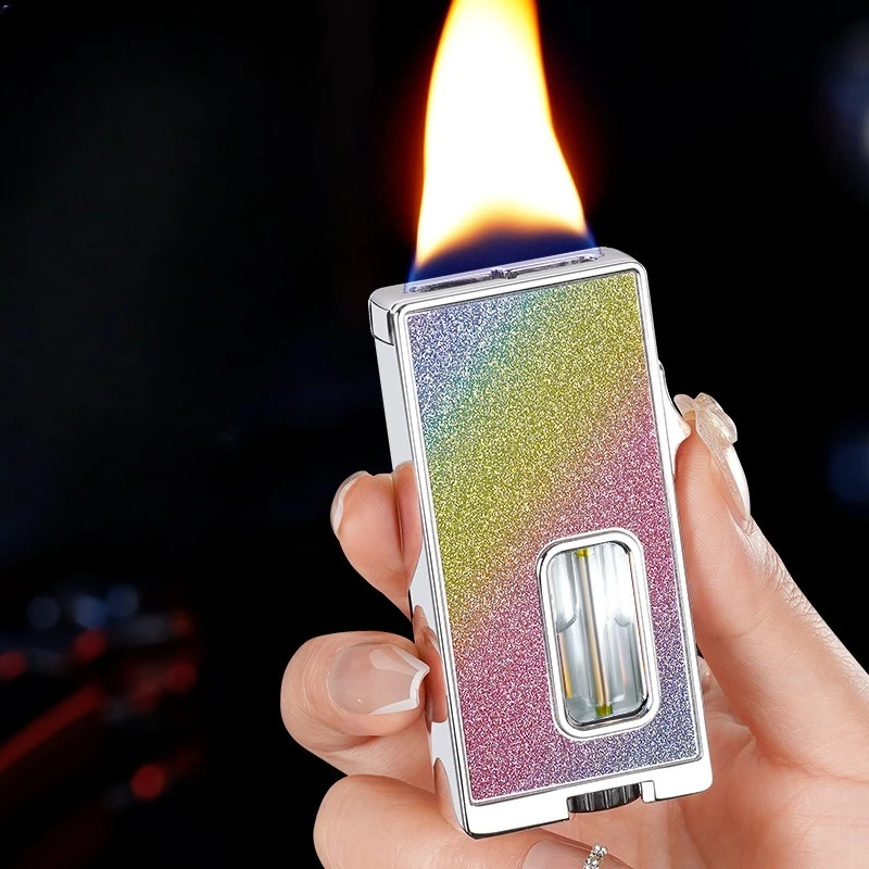 Starry Sky Windproof Lighter Colorful Gravity Induction Metal Large Flame Inflatable Fun Gift for Boyfriend