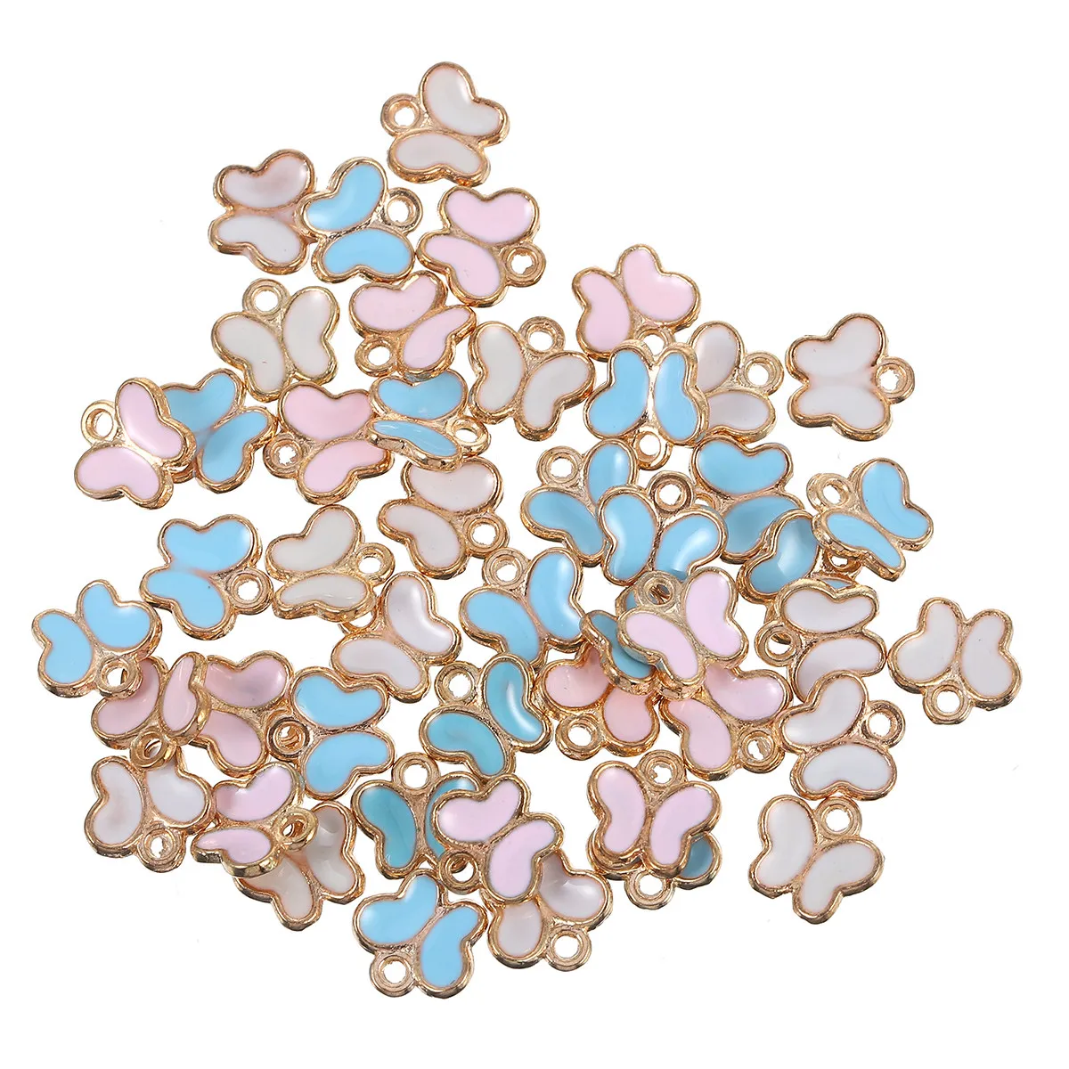 

90Pcs Butterflies Pendants Alloy Enamel DIY Charm for Jewelry Making Necklace Bracelet Earrings Keychain Anklet Scrapbooking