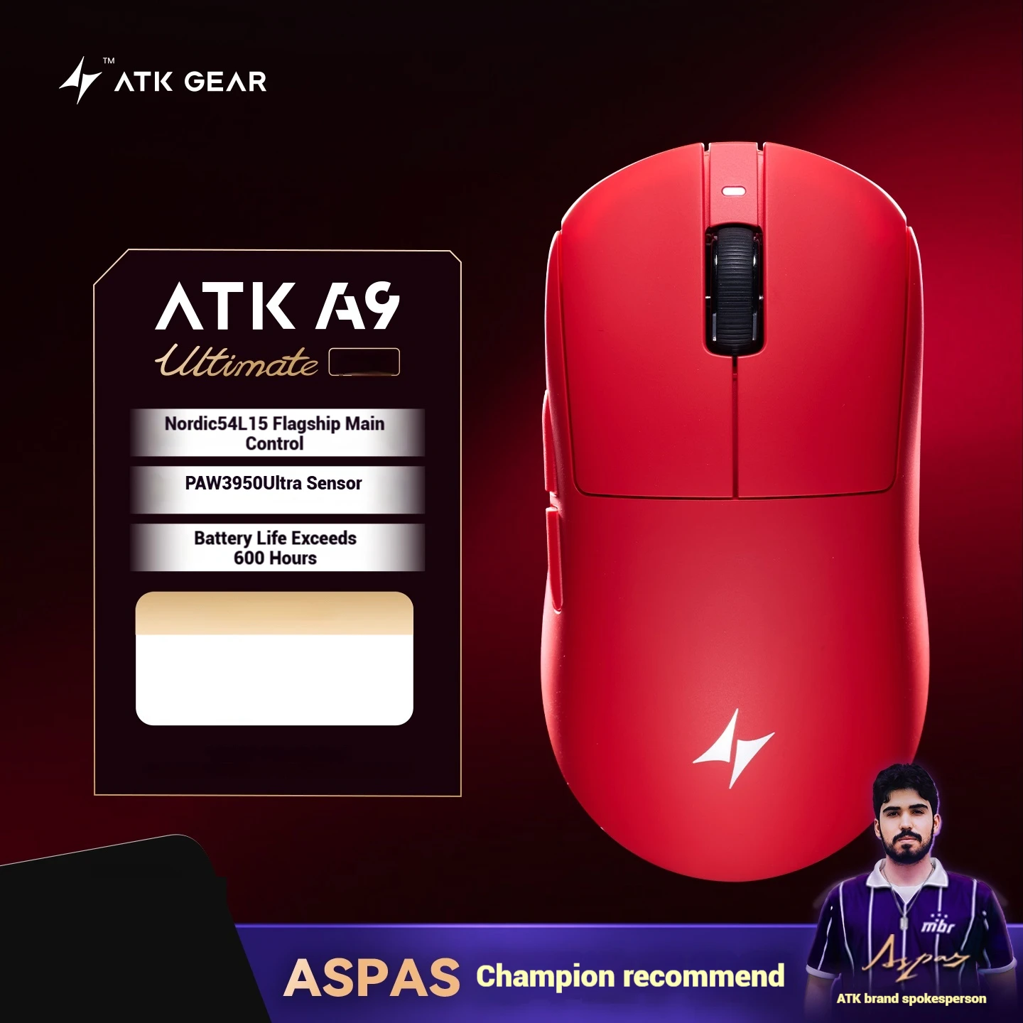 ATK Dragonfly A9 Ultimate Gaming Mouse Ergonomic Design Wireless E