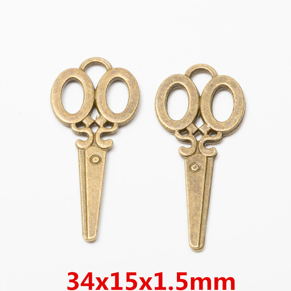 

80pcs Vintage Alloy Pendant DIY Charms Jewelry Making Scissors Necklace Charm Pendants Accessories Craft Project Decor