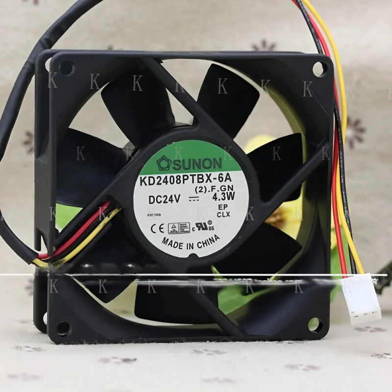

C FOR 1pcs KD2408PTBX-6A 8025 8cm 24V 4.3W Double Inverter Fan 3pin # A6–27