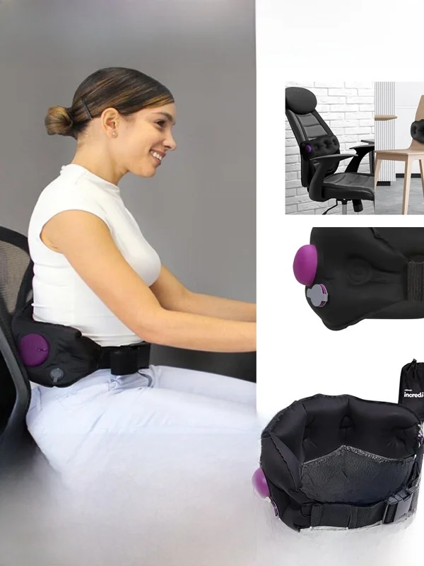 

Portable Iatable Lumbar Support Pillow for Office And Commuting High Speed Rail Carrng Bag Included Modern Simple Sle