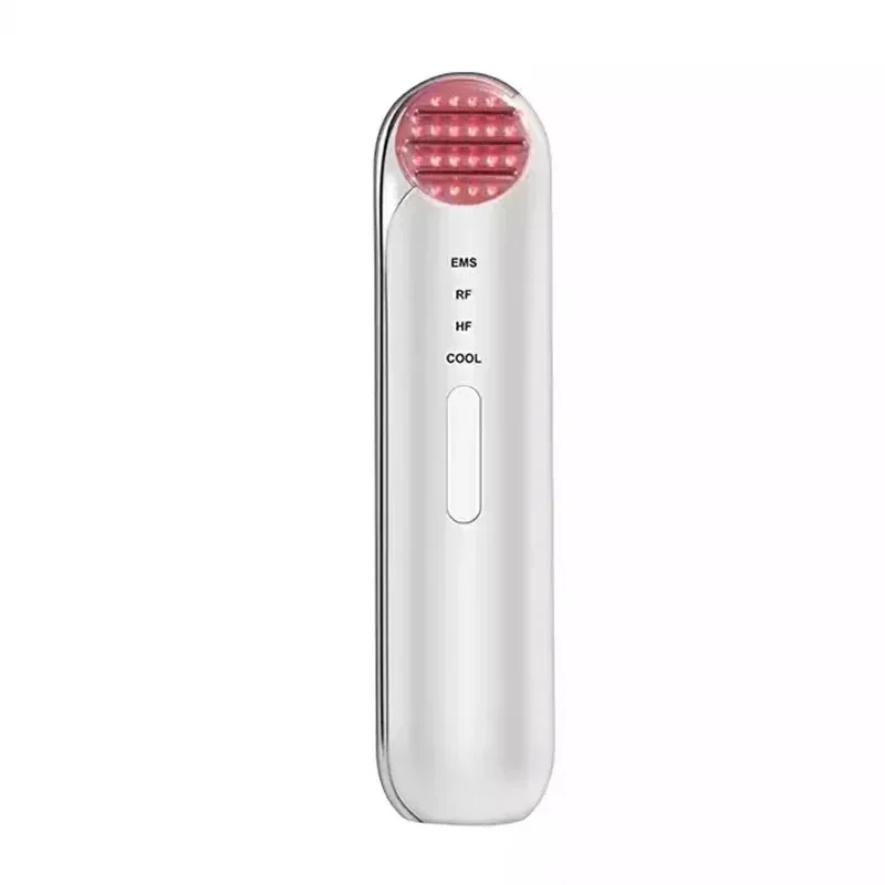 LED EMS Micro-Current Skin Tightening RF Radio Frequency Cold Compress Face Lift Massager Red Blue Purple Light Photon Therapy