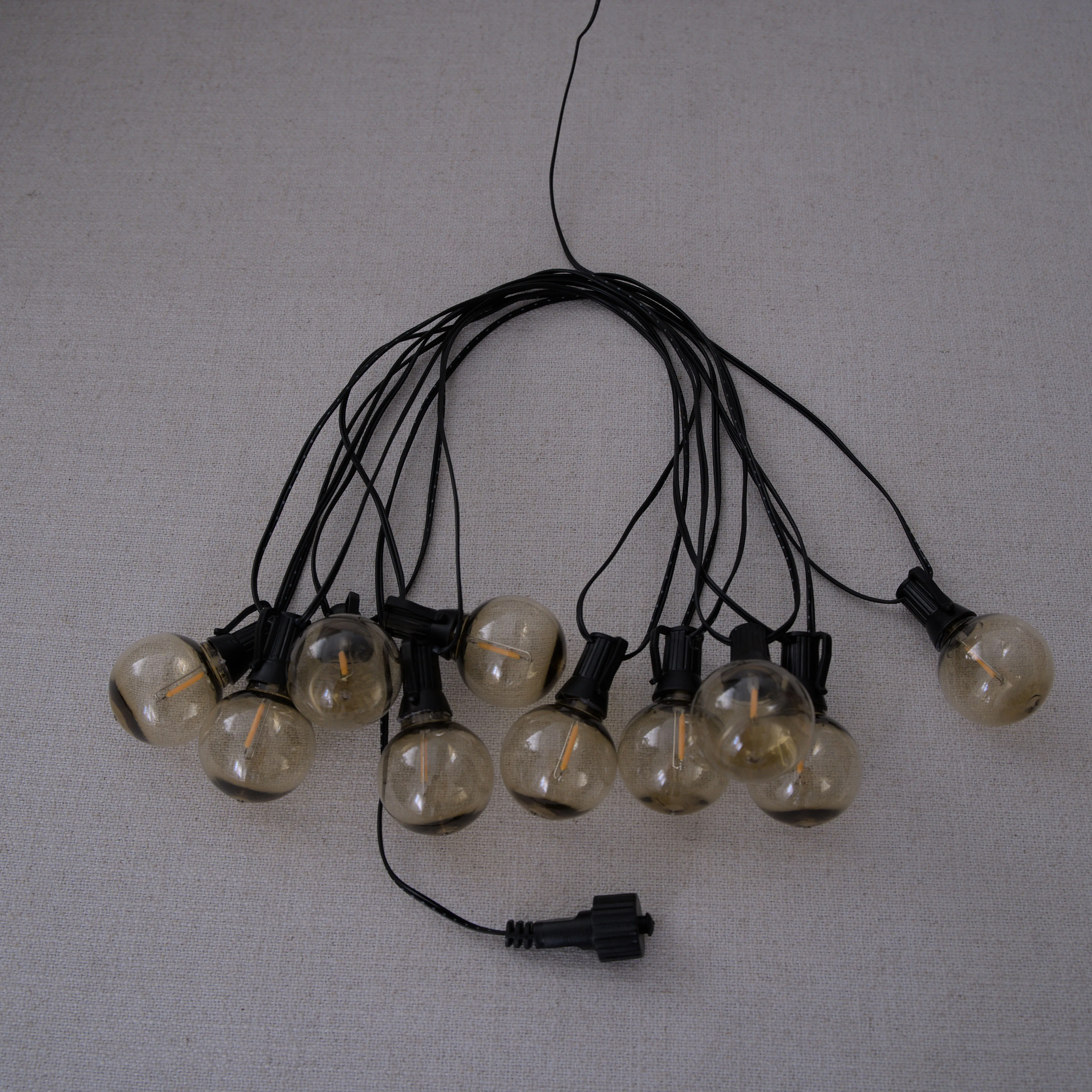 سلسلة أضواء LED شفافة باللون البني G40 تعمل بالطاقة الشمسية ومقاومة للماء، مثالية للحديقة والزفاف وديكور مهرجان العطلات #6