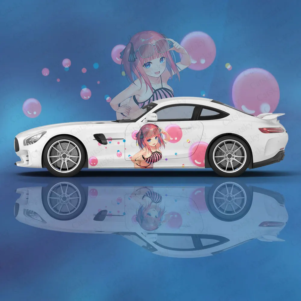 Seksi Anime gadis NakanoNino bungkus mobil melindungi stiker mobil stiker kreatif penampilan mobil modifikasi stiker dekorasi