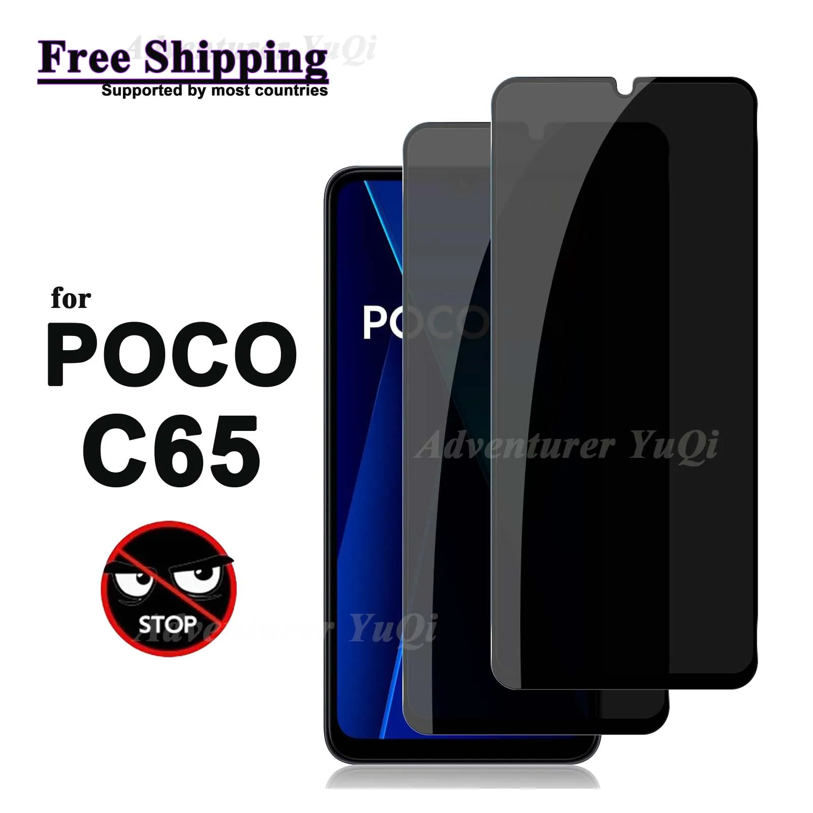 

Anti Spy Screen Protector For POCO C65 Xiaomi Tempered Glass Privacy Anti Peep Scratch 9H Case Friendly High Aluminum