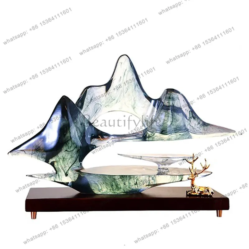 Ornament New Chinese high-end cloud mist sea rockery living room porch TV cabinet office decoration