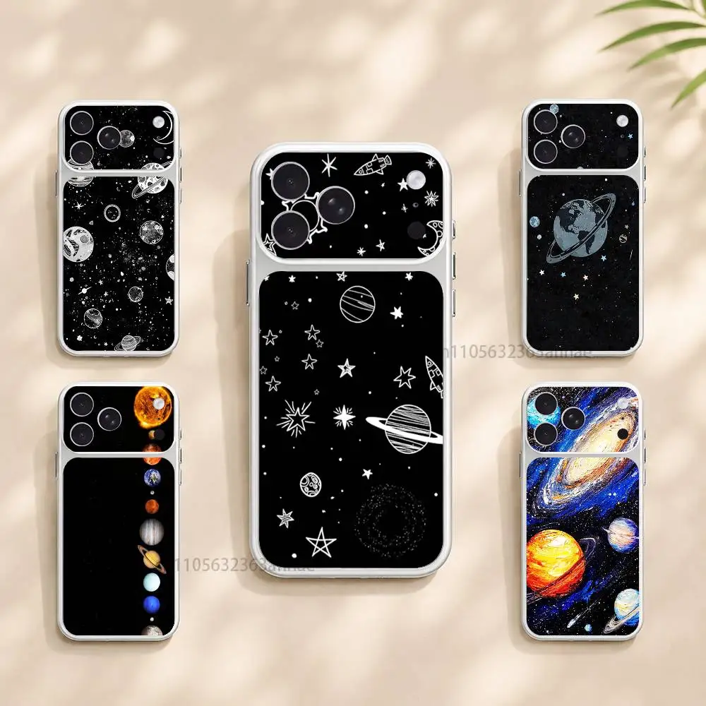 Space Planet Sun Moon Stars Repeatedly Pasted For iPhone 18 17 Pro 17,18 ProMax Back Sticker Cover