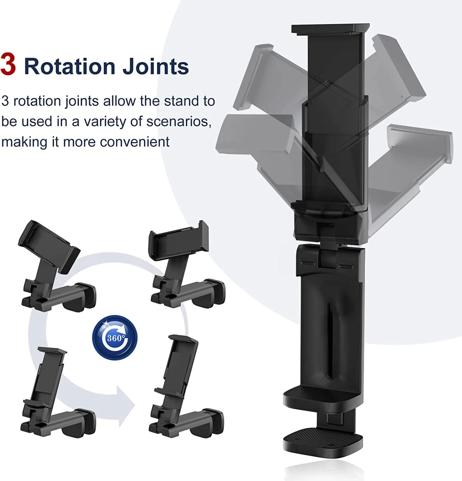Kinoco Supporto Tablet E Telefono Pieghevole - Regolabile 10,2-26,7 Cm, Nero Supporto Pieghevole Kinoco