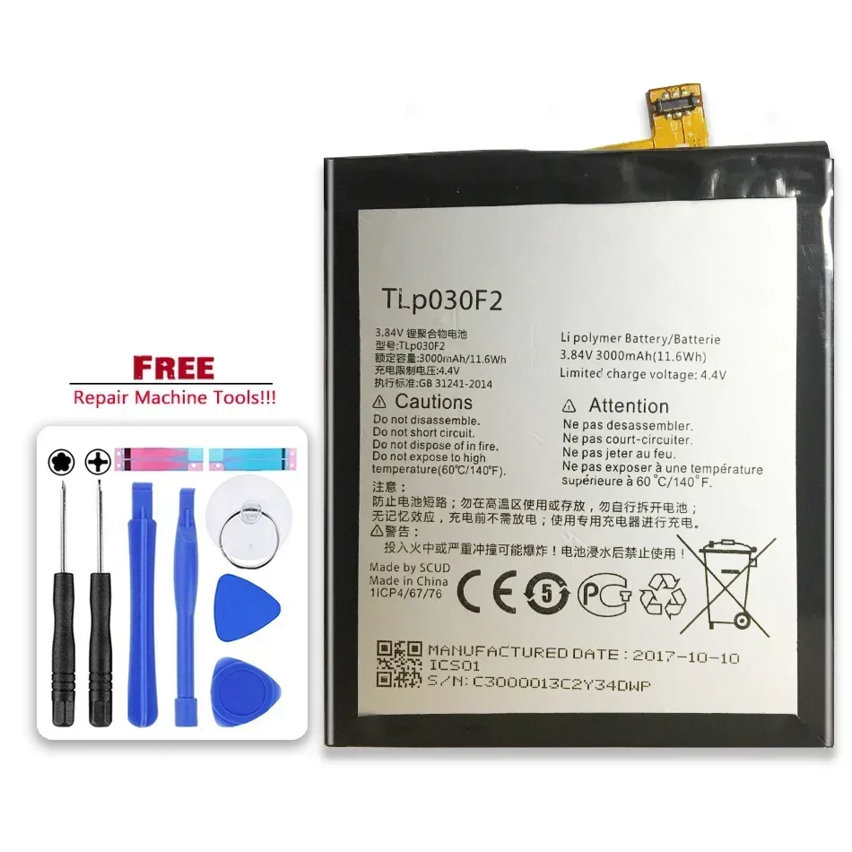 Battery For Alcatel One Touch Idol 4S OT-6070 OT-6070K OT-6070O OT-6070Y 3000mAh Lithium Polymer TLp030F1 TLP030F2