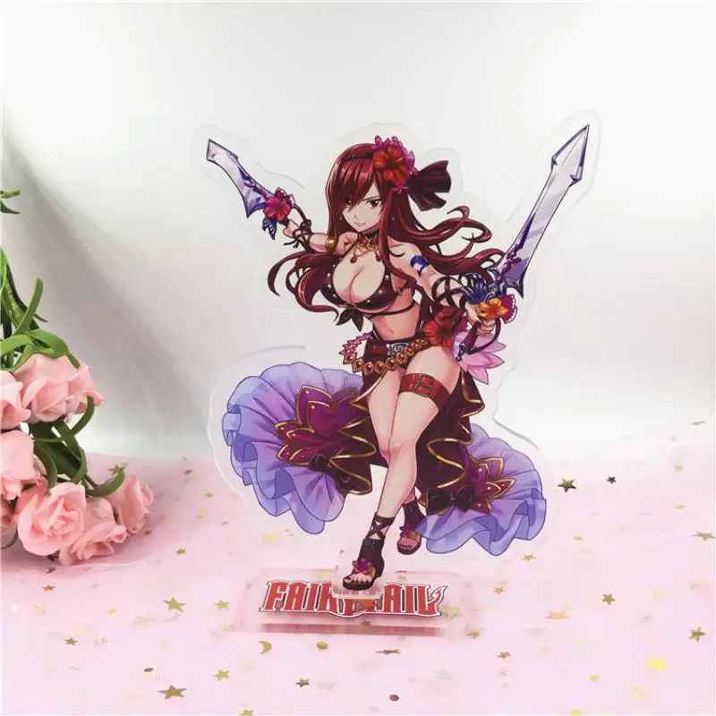 Anime Cartoon Fairy Tail Natsu Erza Gajeel Lucy Double-Sided Acrylic Ornaments Creative Bedroom New Ornaments Decoration Gifts