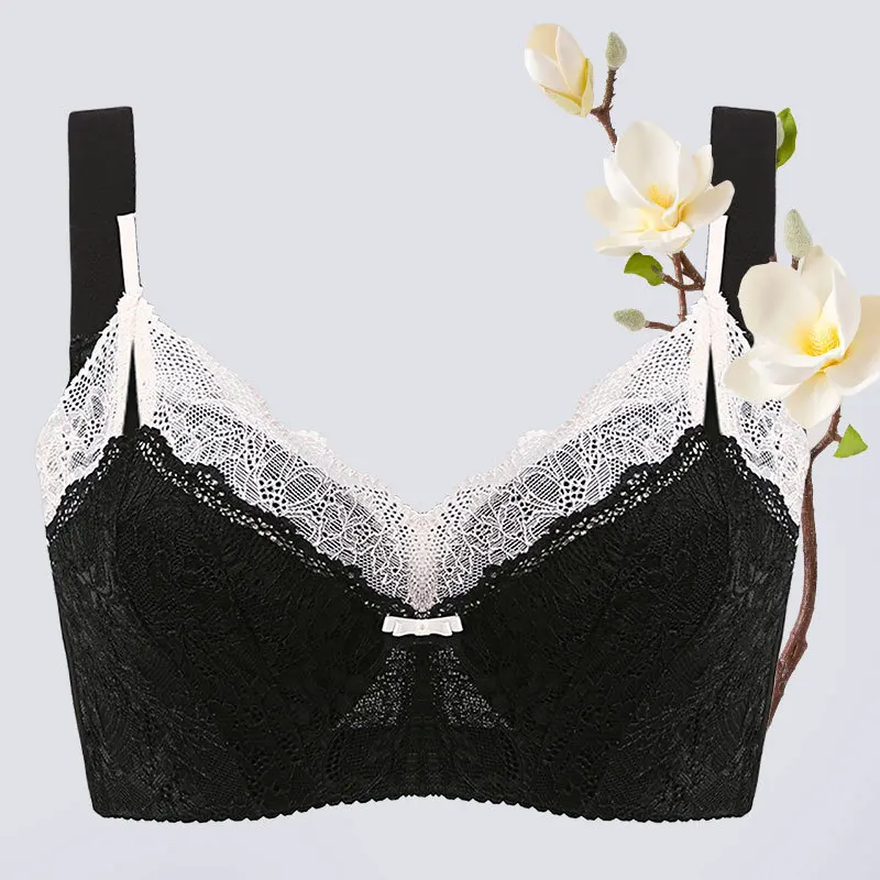 100% Cotton Large Bra Full Cup Lingerie Women Thin Gathered Anti-sagging Summer Minimizer 70-105 F G Cup