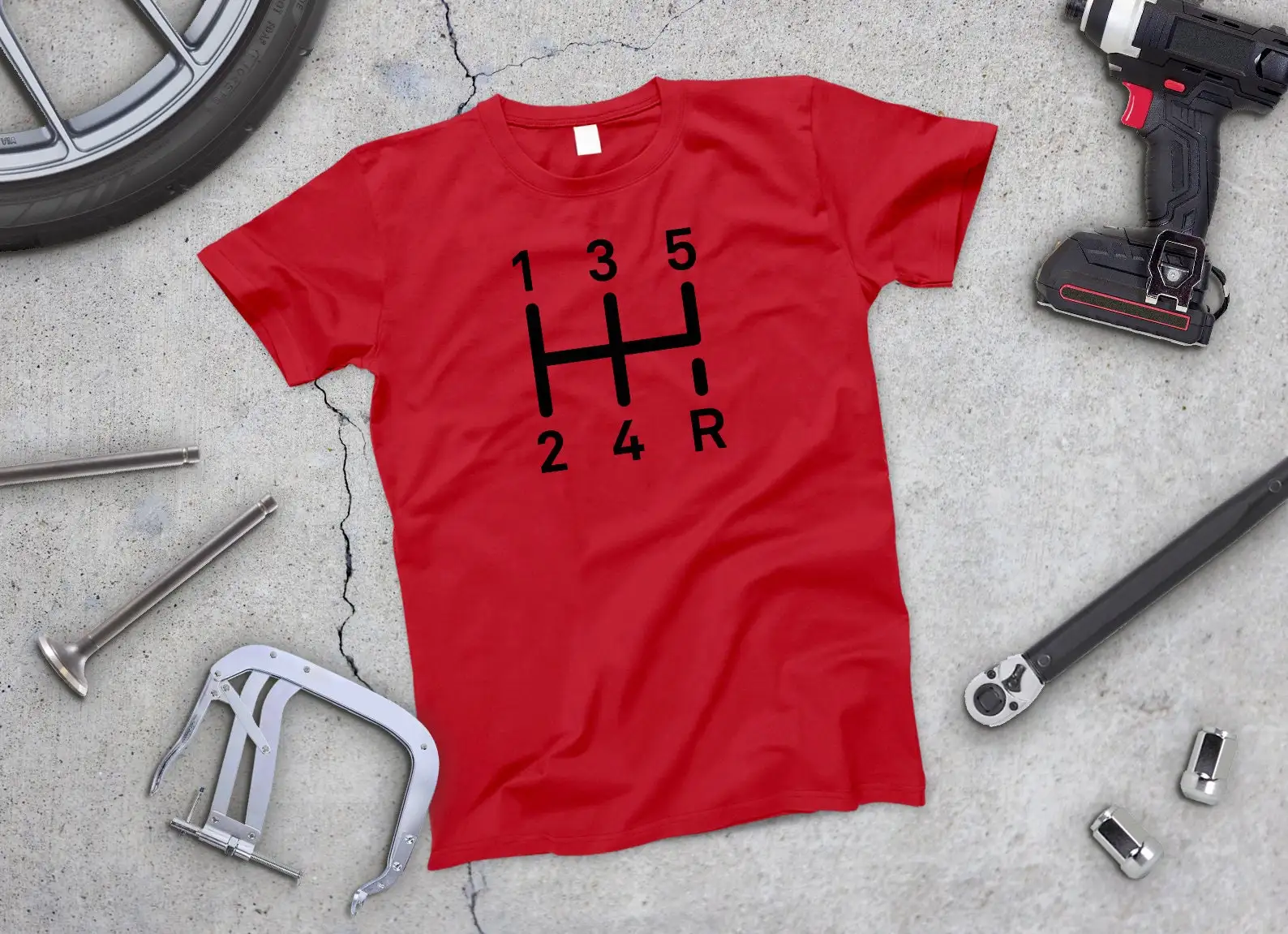 5 Speed Shifter Gear Shift Auto Enthusiast Tuner T Shirt JDM Car Men's Boyfriend