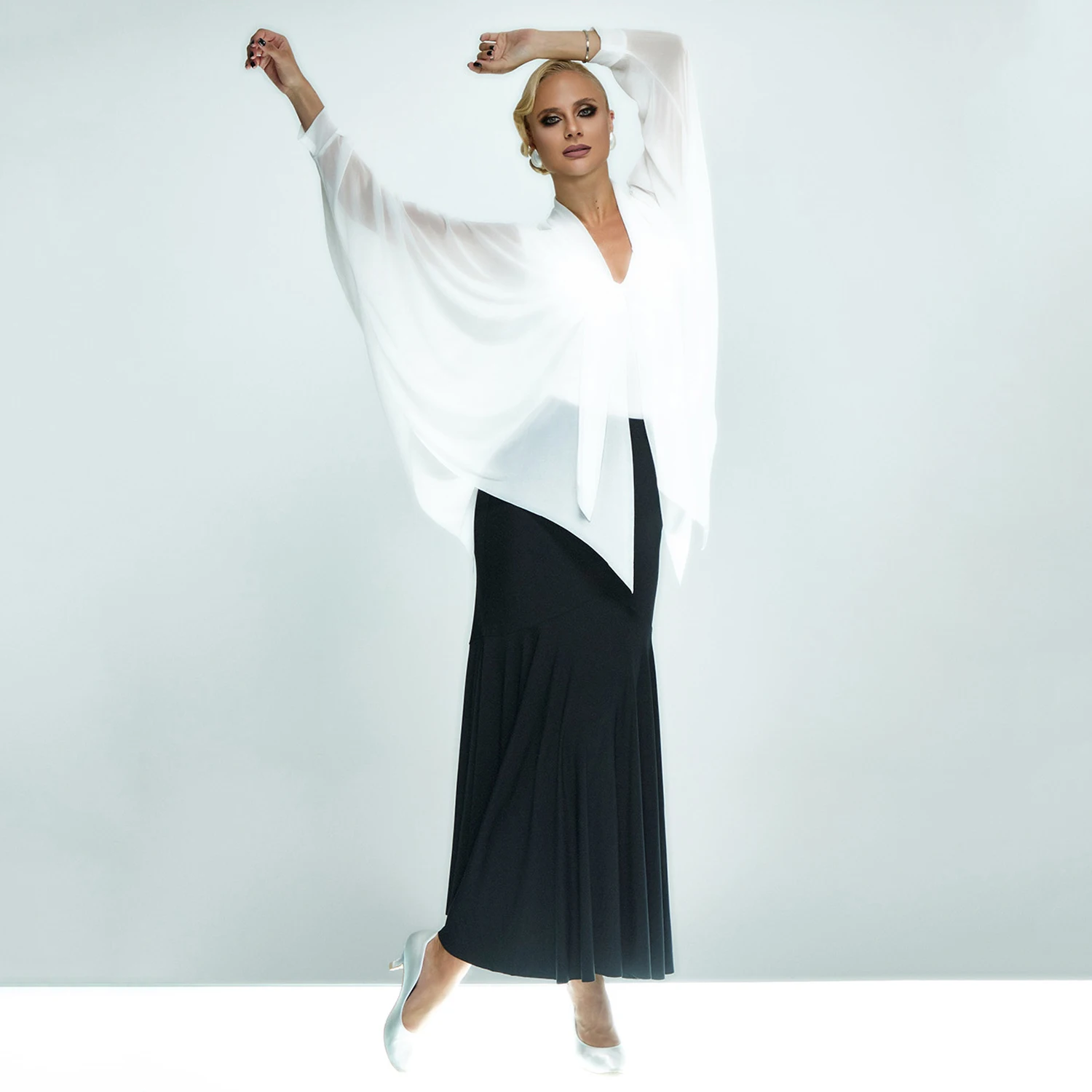 Schwimm Mesh Ballroom Dance Tops Frauen Schwarz Rock Erwachsene Club Prom Walzer Tanz Praxis Kleidung Wettbewerb Kleider DNV24262
