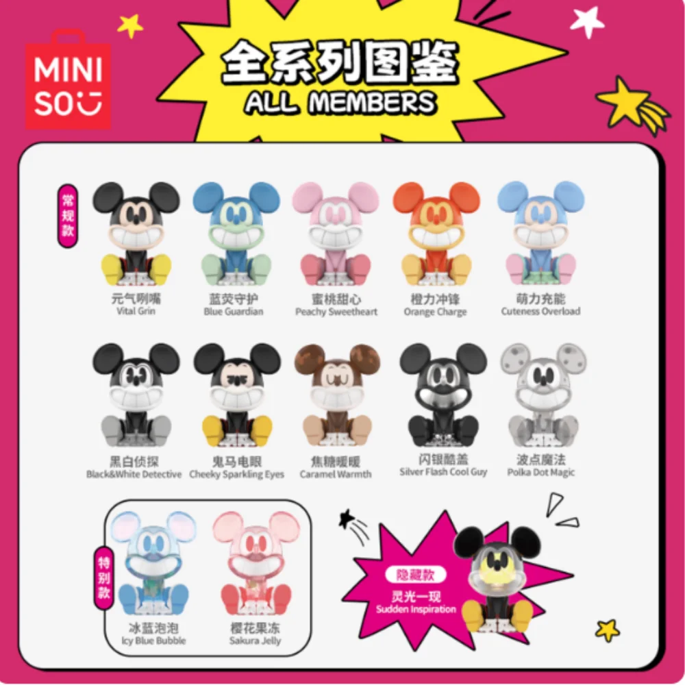 Original Mickey Mouse Laugh Energy Series Blind Box Mickey Anime Figure Mystery Box Ornaments Desk Dec Gifts Toys