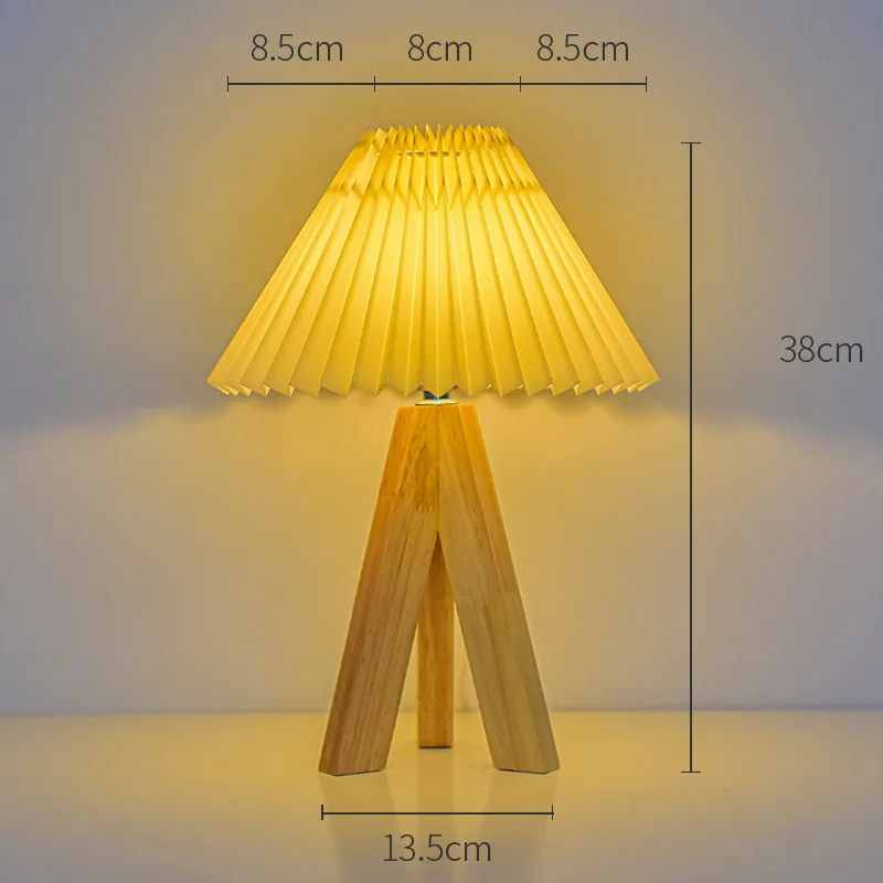 الشمال الرجعية الجدول مصباح غرفة نوم الديكور أباجورة خشب متين ضوء الليل