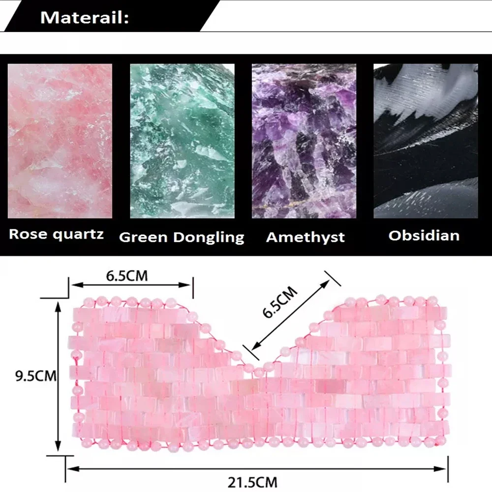マッサージ用翡翠アイマスク,ピンクのクォーツ,フェイシャルクーリング,リラックス,膝下,片の痛みを和らげる