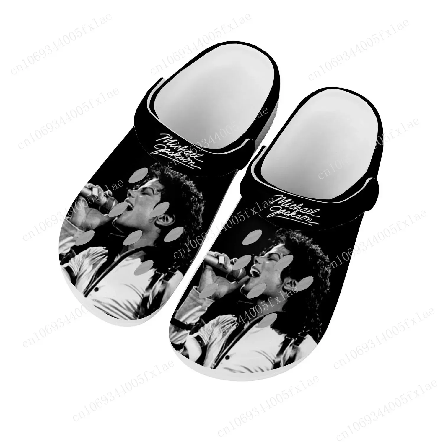 

Michael Jackson Pop Singer Dancer Home Clogs Custom Water Shoes Mens Womens Teenager Shoes Clog Breathable Beach Hole Slippers