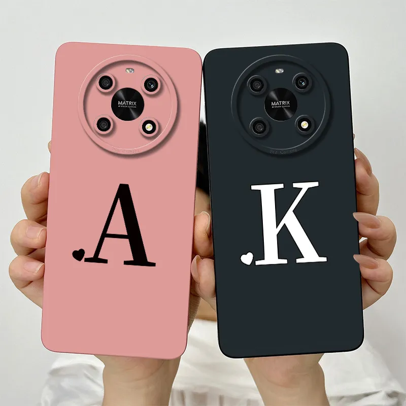 For Honor Magic4 Lite Case Honor X9 phone Case Honor X9 5G Cute Couple Letters Case ANY-LX1 ANY-LX2 Bumper Shockproof Back Cover