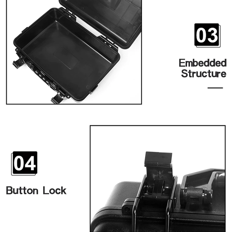 ABS Plastic Toolbox for Mechanics, Pelican Hard Case, Mala impermeável, Caixa de armazenamento de ferramentas