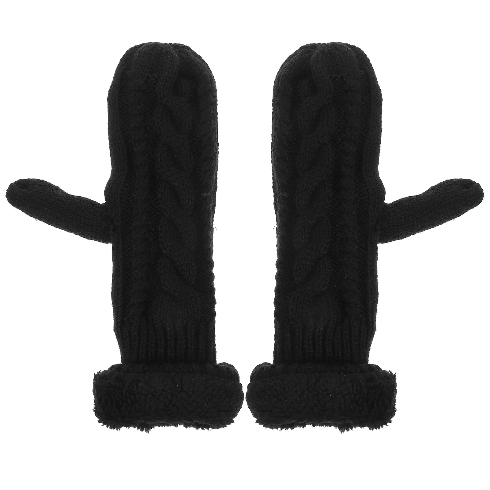 1 زوج قفازات بطانة دافئة سميكة قفازات متماسكة للبالغين الشتاء مقاومة للاهتراء مريحة في الهواء الطلق القفازات إكسسوارات السفر