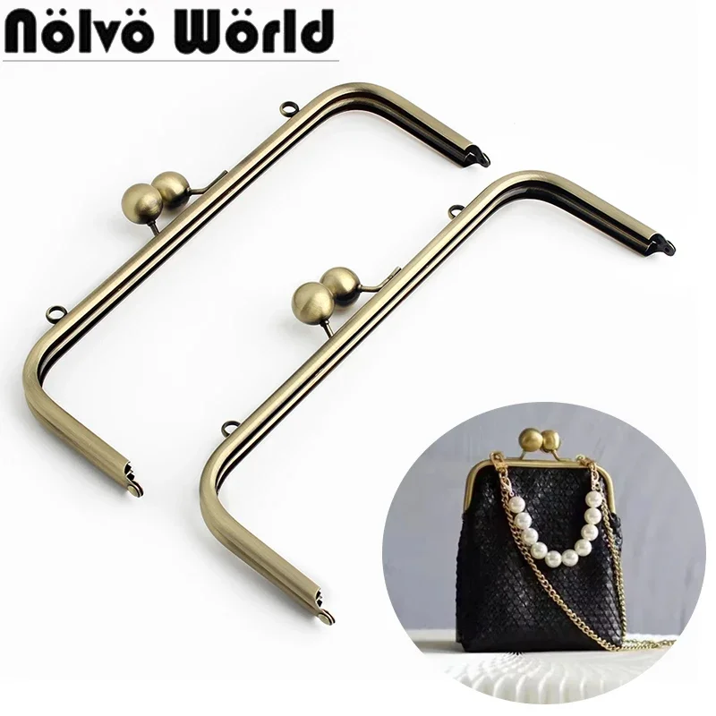 

2-5-10PCS Antique 25CM Large Big Round Ball Metal Purse Frame Kiss Lock Handbag Obag Handles DIY Brackets Replacment Accessories