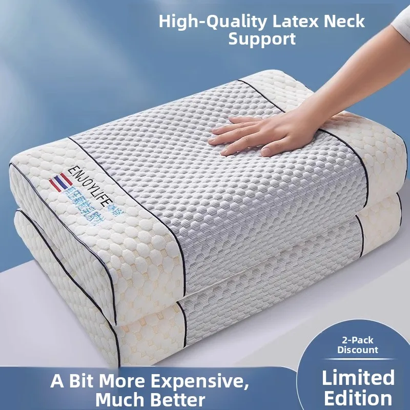 natural-latex-pillow-sleep-aid-sun-protection-sleeve-cover-neck-support-pillow-core-silicone-rubber-student-dormitory-single
