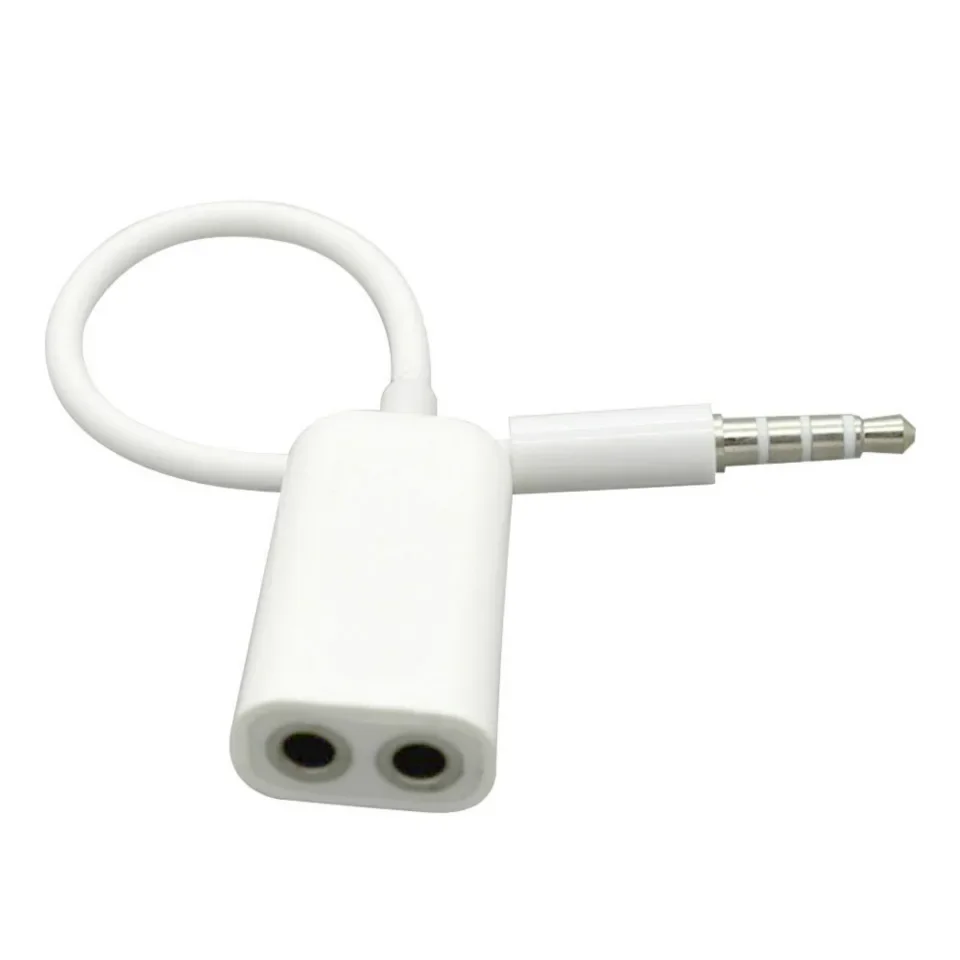 200pcs/lot White 3.5mm Jack Aux Audio Splitter Cable Headphone Earphone Adapter 1 Male to 2 Female Converter For Phone Tablets